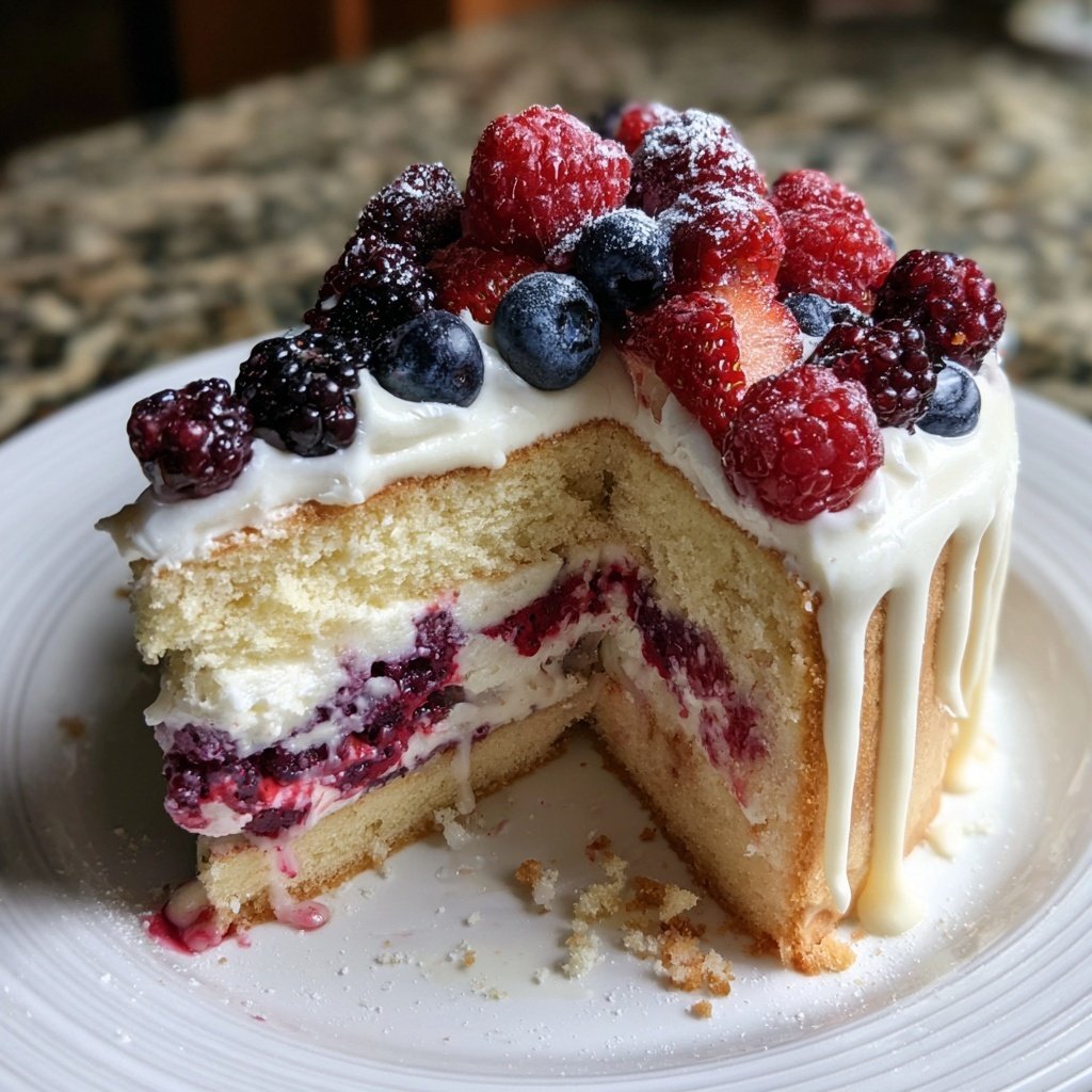 Mini Heart Cake with Coconut Berry Cream