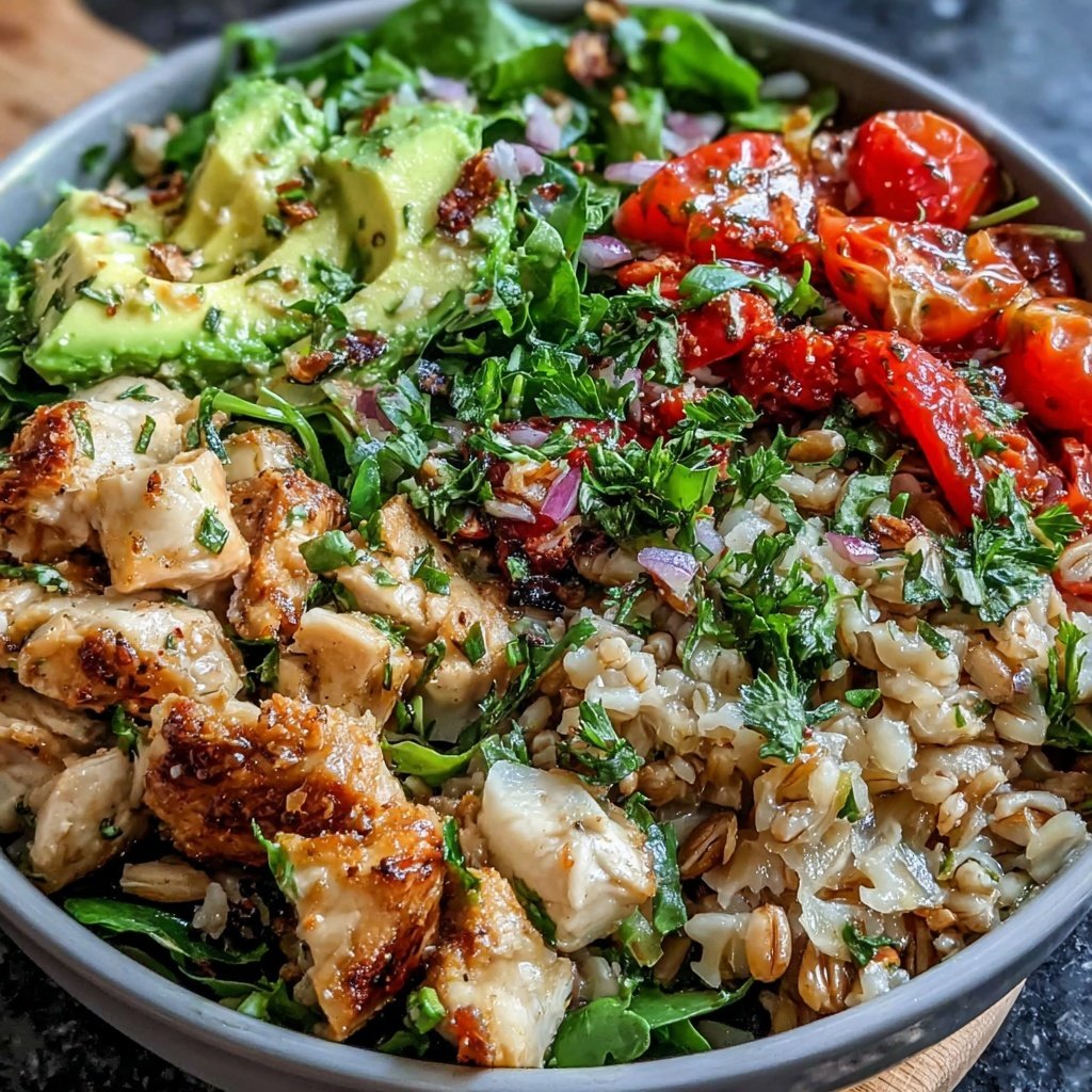 Healthy Chicken And Farro Bowl