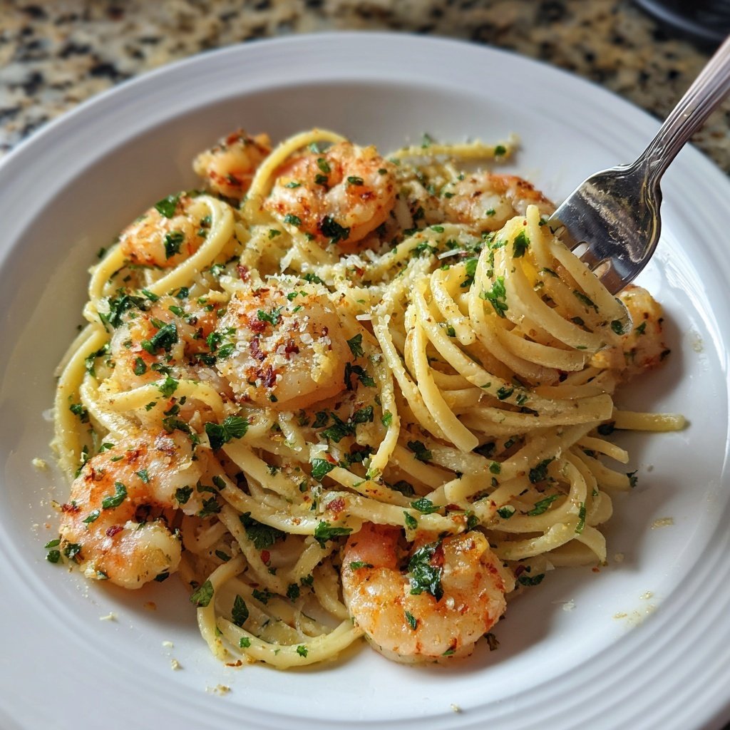 Shrimp Scampi Pasta With Lemon