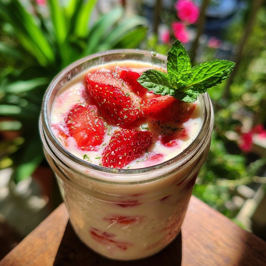 Strawberry Vanilla Breakfast Smoothie