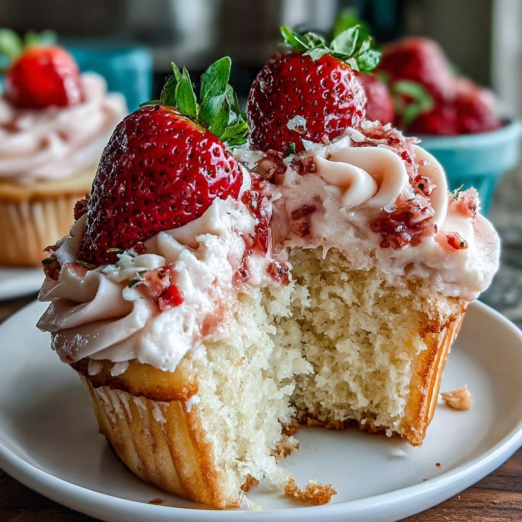 Spring Cupcakes With Strawberry Frosting