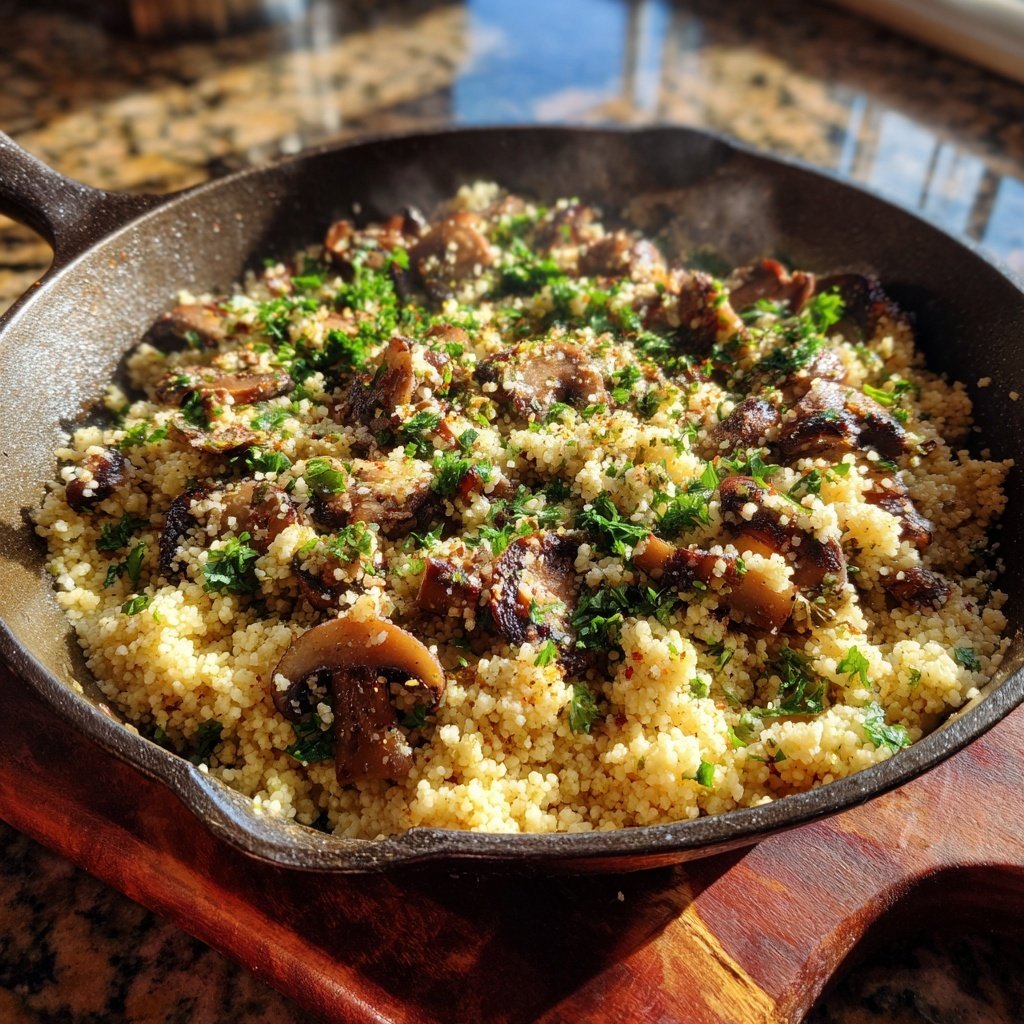 Garlic Mushroom Couscous Skillet