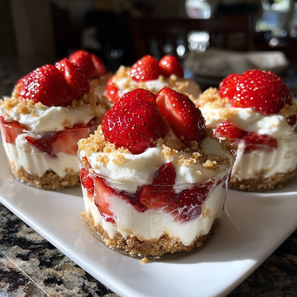 Fresh Strawberry Cream Cups