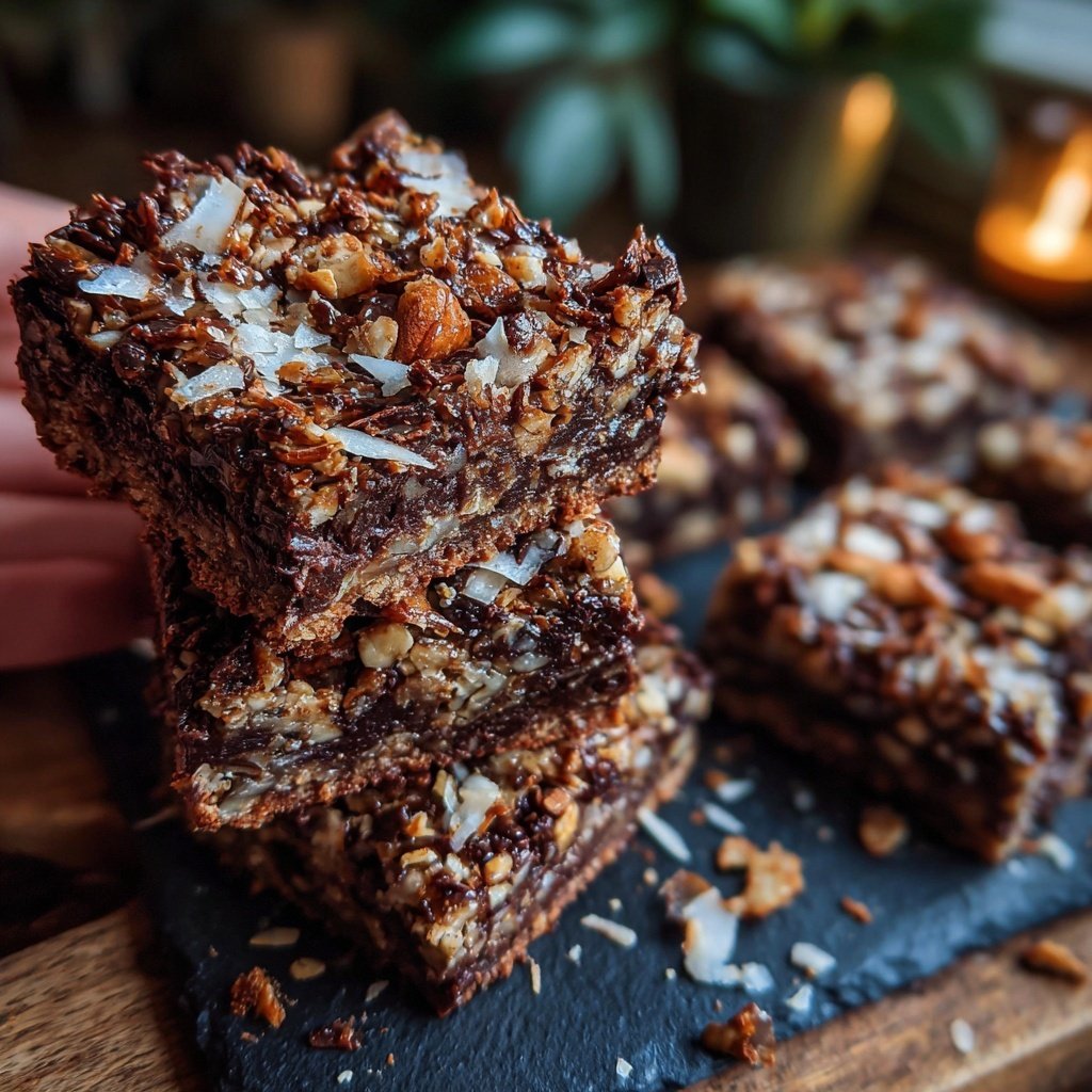 Chocolate Almond Coconut Squares