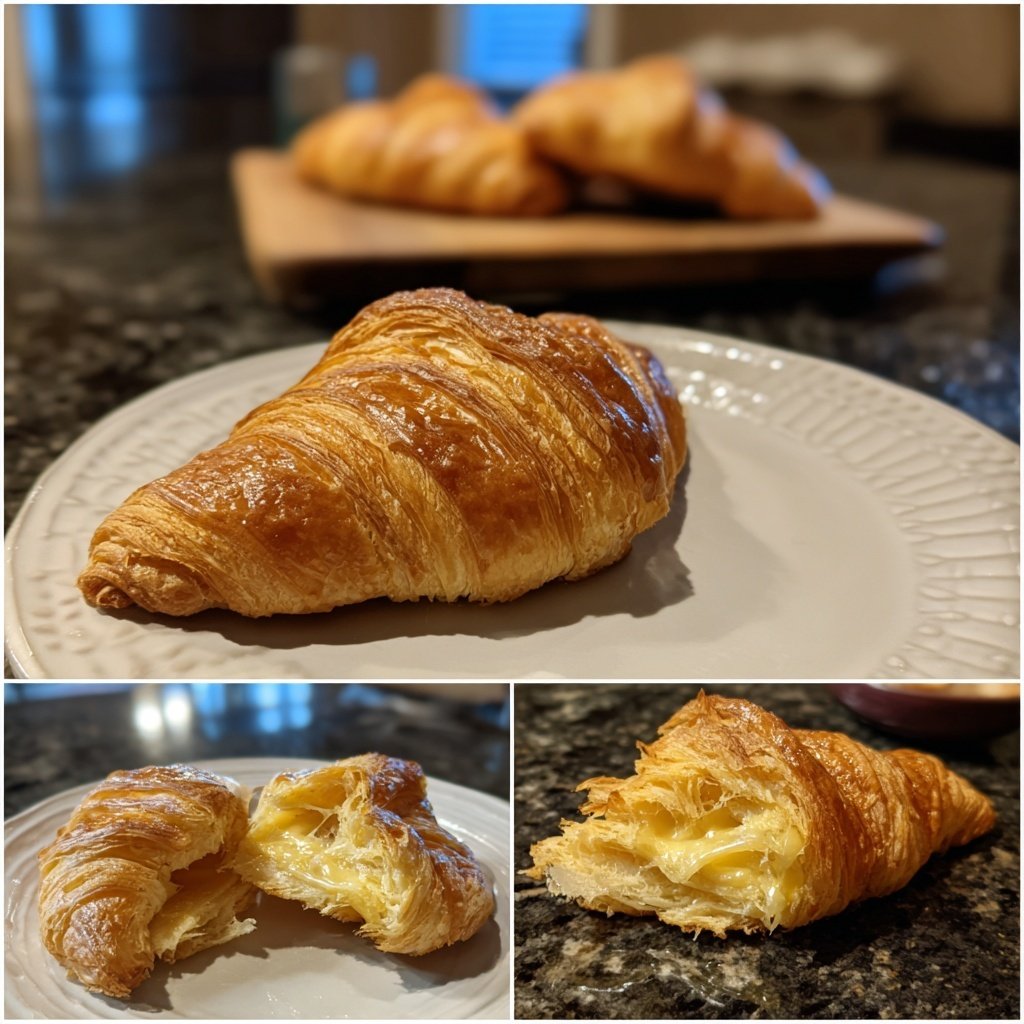 Flaky Breakfast Croissants With Butter