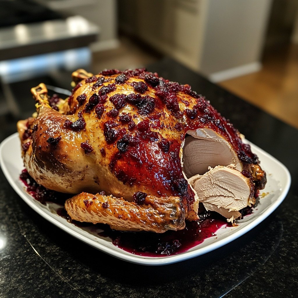 Roasted Turkey with Cranberry Glaze
