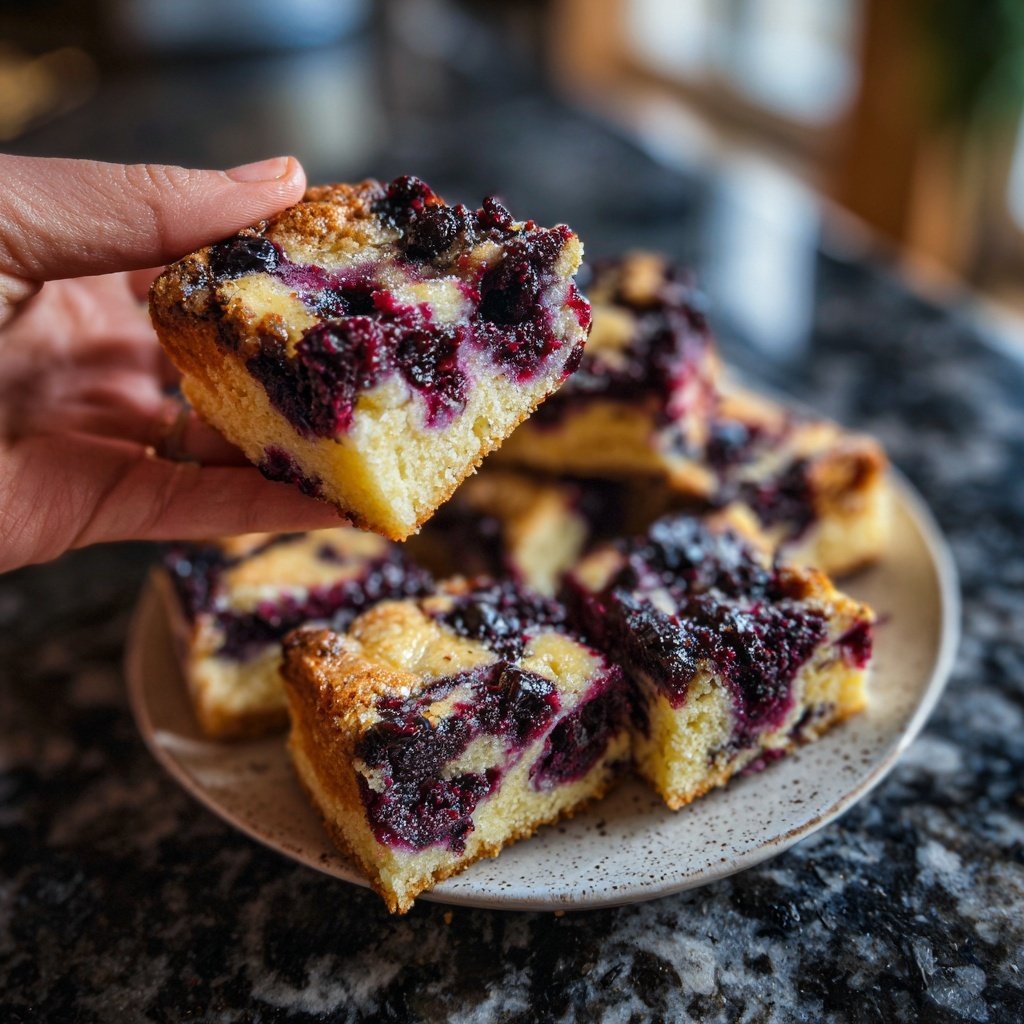 Cottage Cheese Brownies with Blueberry Swirl