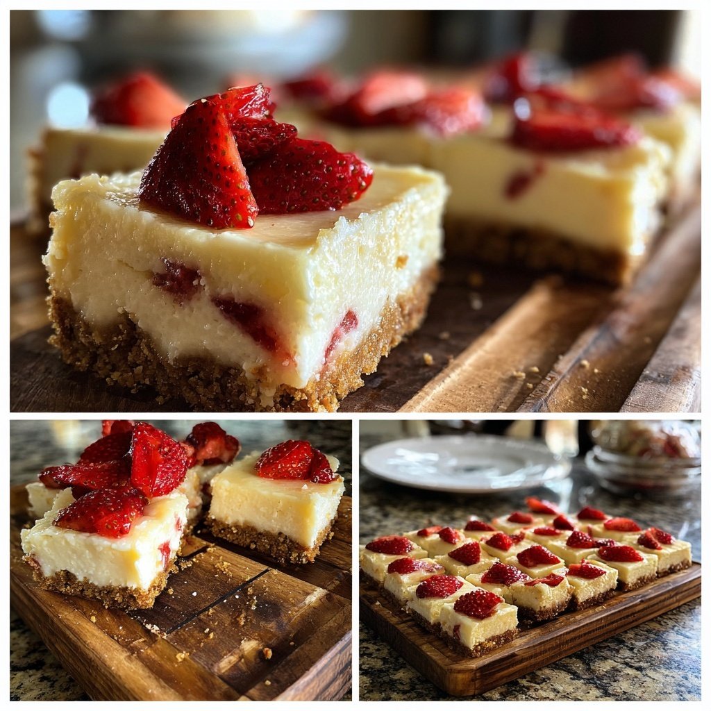 Strawberry Shortcake Cheesecake Bars