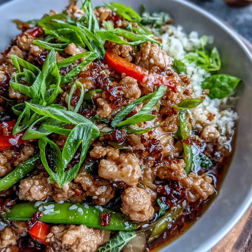 Ground Chicken And Mushroom Stir Fry